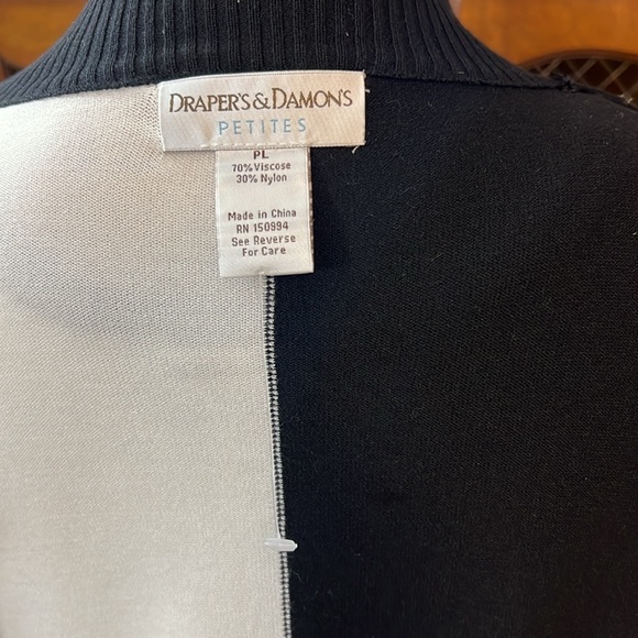 Drapers & Damons Petites NWOT Black and White Color Block Beaded Sweater Set. - Picture 12 of 16